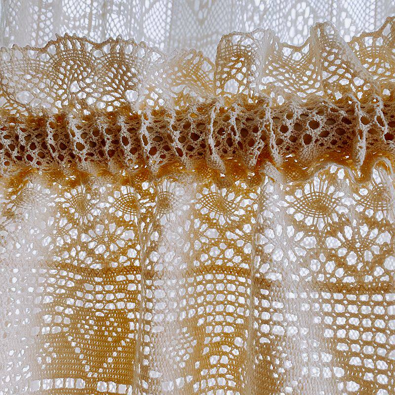 法式复古田园乡村花边棉线编织钩针咖啡帘飘窗帘头短帘门帘半帘,淘宝优惠券,粉丝福利购,淘宝优惠卷