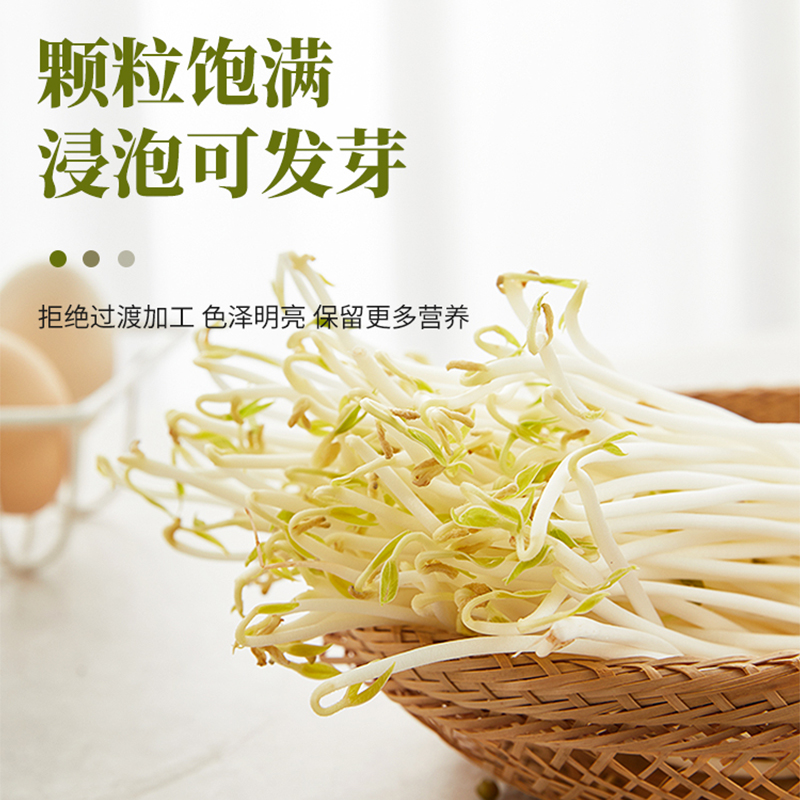 辉业绿豆农家小禄录缘豆发豆芽可去脱皮大新鲜毛500g自立袋款*5袋-图2