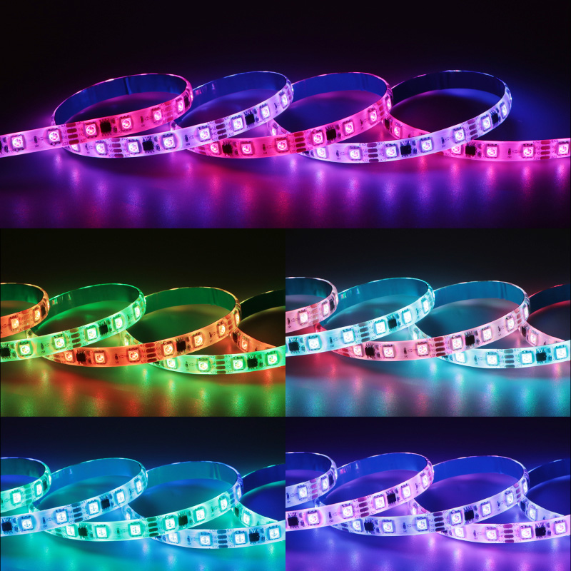 12V伏跑马灯流水灯带5050全彩编程KTV灯光流光幻彩断点续传灯条_虎窝淘