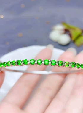 s925银时尚女款手镯群镶款3*3mm