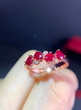 新S925纯银群镶 排戒指银空托 小尺寸3*4mm时尚抖音小红书网红款