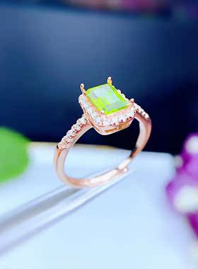 女纯银长方戒指空托流行百搭戒托