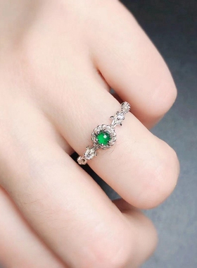 s925银女款圆形戒指圆戒指空托