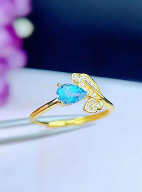 女纯银水滴戒指空托流行百搭