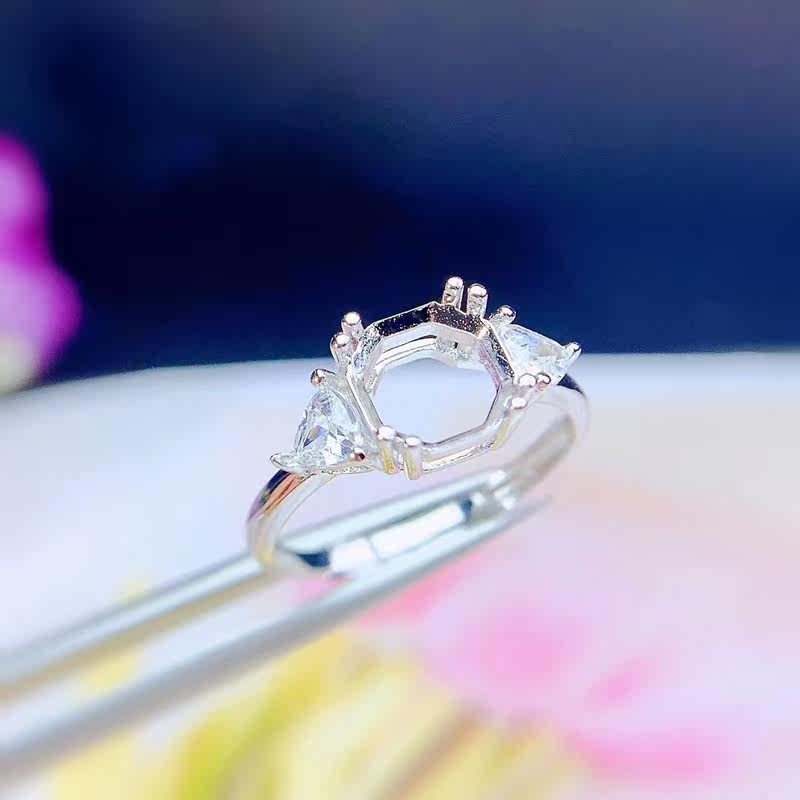 Women's sterling silver ring empty support popular European and American style