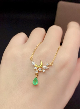 抖音纯银水滴形时尚风轻奢锁骨链