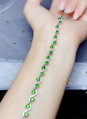 新款银24粒圆形手链空托圆S925