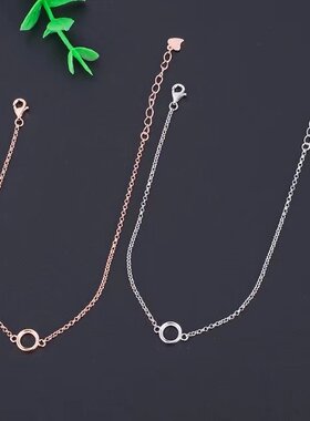 S925银单粒包镶手链空