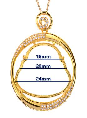 S925纯银佛公吊坠空托