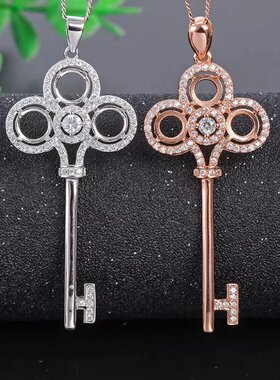 s925银免费碧玉托帕石钥匙吊坠