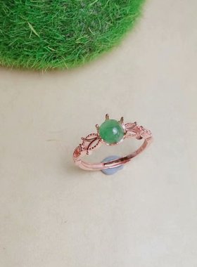 S925银镀18K金戒指空托DIY