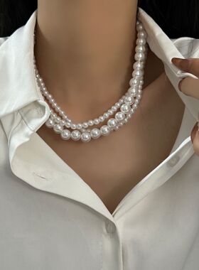 小众项链项链银色叠戴