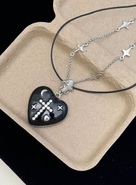 董洁推荐白水晶松果项链麂皮绒绳长项链女轻奢复古锁骨链毛衣链