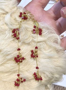 独特烟花红色珠子新年过年耳环秋冬轻奢高级感2025新款爆款耳钉女