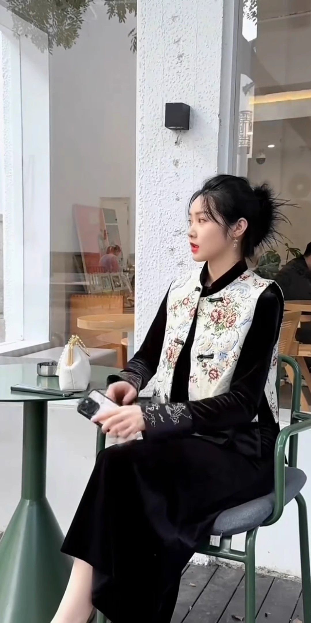 国风套装秋冬新款新中式提花盘扣加棉马甲外套丝绒半身裙三件套女,淘宝优惠券,粉丝福利购,淘宝优惠卷