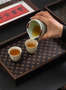 皮质托盘胡桃木色经典花色轻奢饰