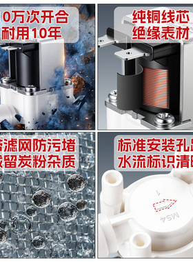 新款2分3分进水电磁阀反冲废水阀家用直饮水机RO机净水器通用配件