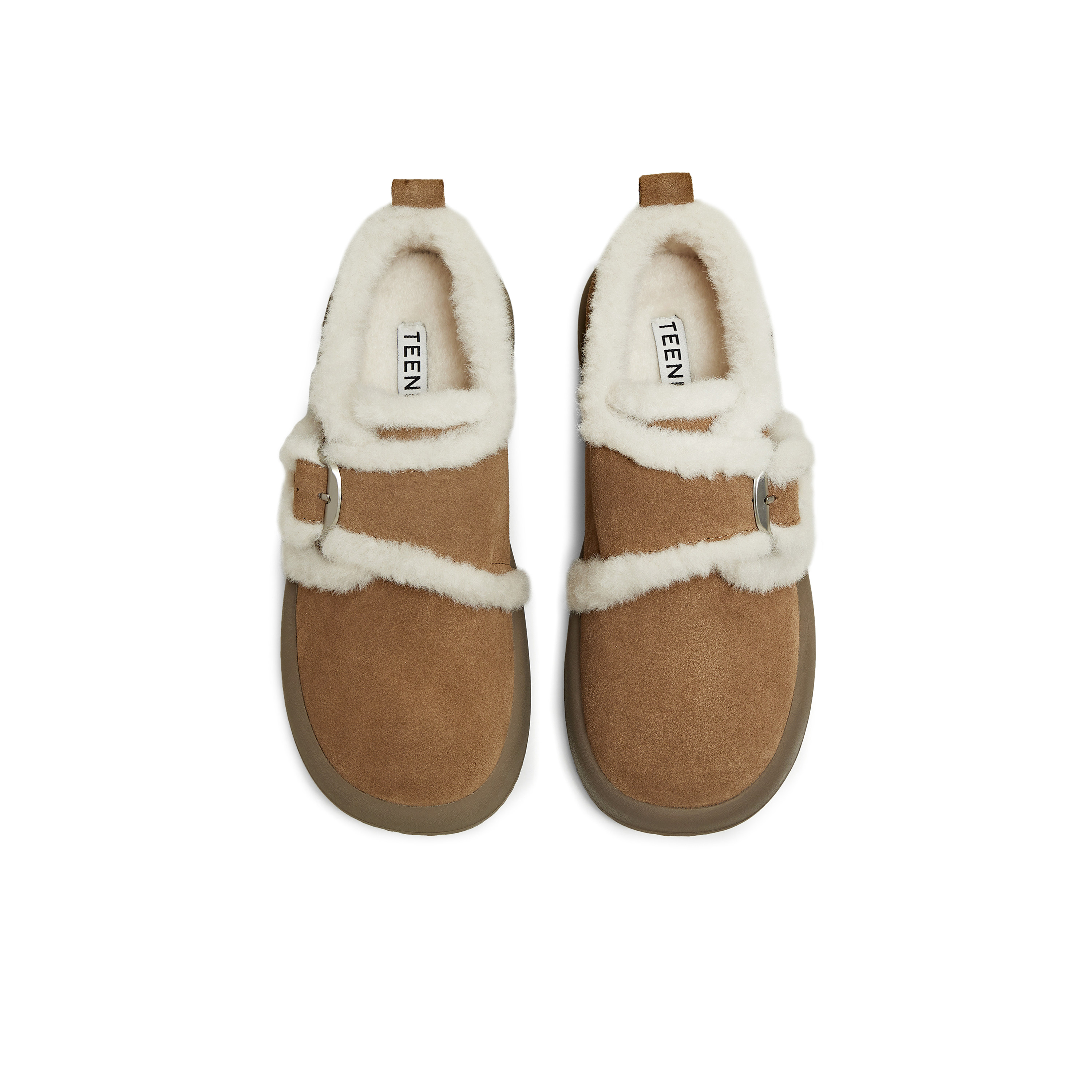 天美意复古厚底加绒保暖勃肯毛毛鞋棉鞋女雪地靴短靴2025冬季新款,淘宝优惠券,粉丝福利购,淘宝优惠卷