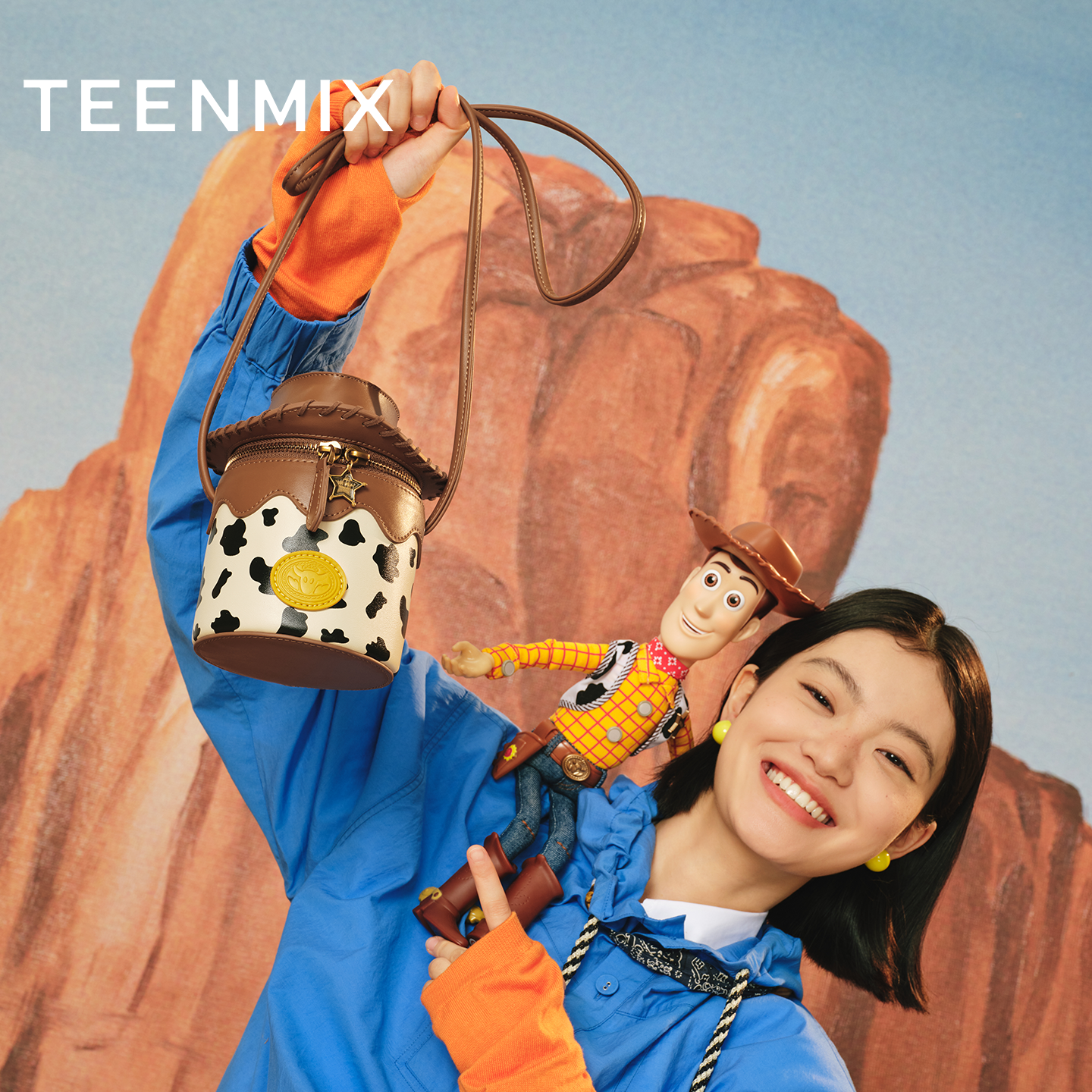 天美意玩具总动员联名胡迪迷你包包女水桶包单肩斜挎包2025秋新款,淘宝优惠券,粉丝福利购,淘宝优惠卷