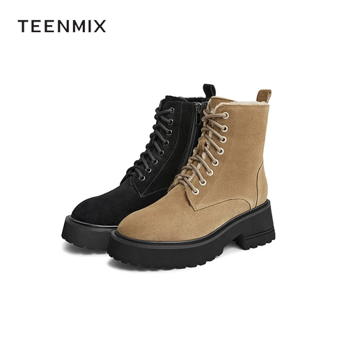 Martens, туфли для отдыха, утепленные кожаные короткие сапоги