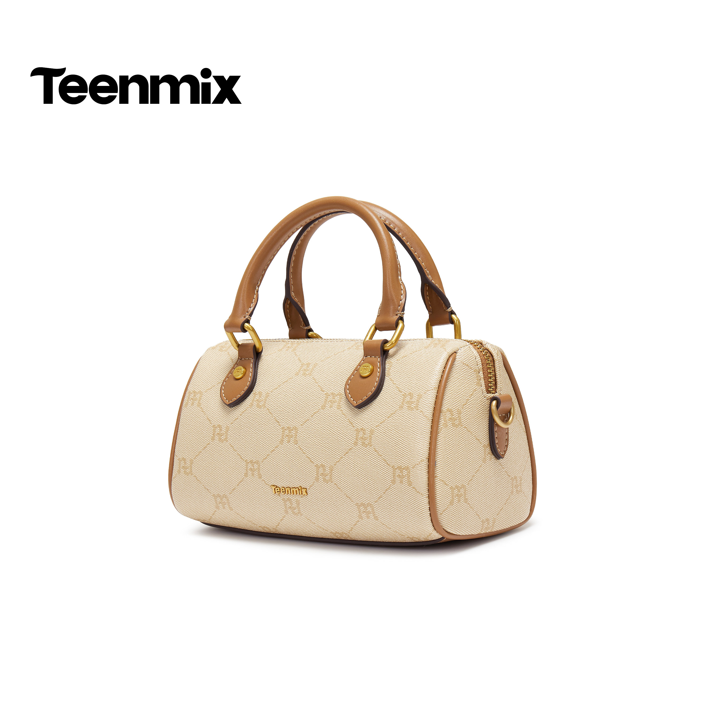 天美意复古印花包包女波士顿包单肩斜挎手提包2026夏新款X3301BX6,淘宝优惠券,粉丝福利购,淘宝优惠卷