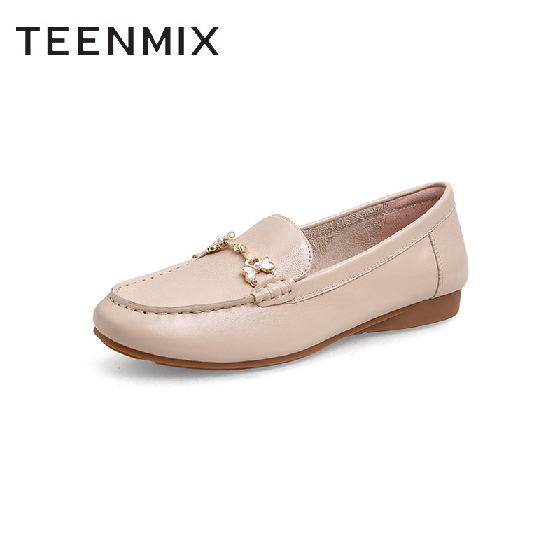 天美意乐福鞋豆豆鞋春秋新款女单鞋 天美意teenmix乐福鞋（豆豆鞋）