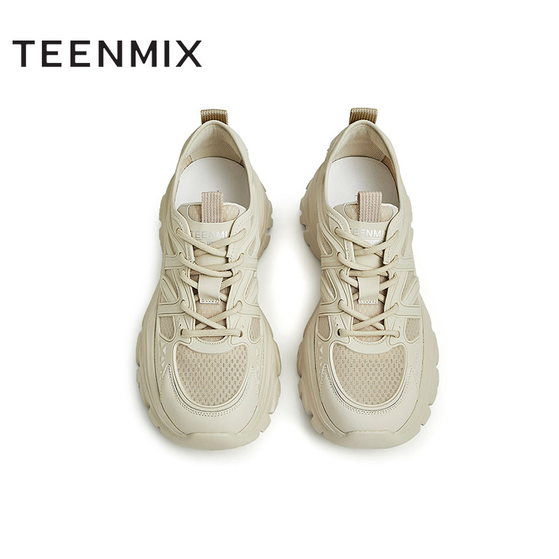 天美意百搭网面老爹厚底女夏休闲鞋 天美意teenmix时尚休闲鞋