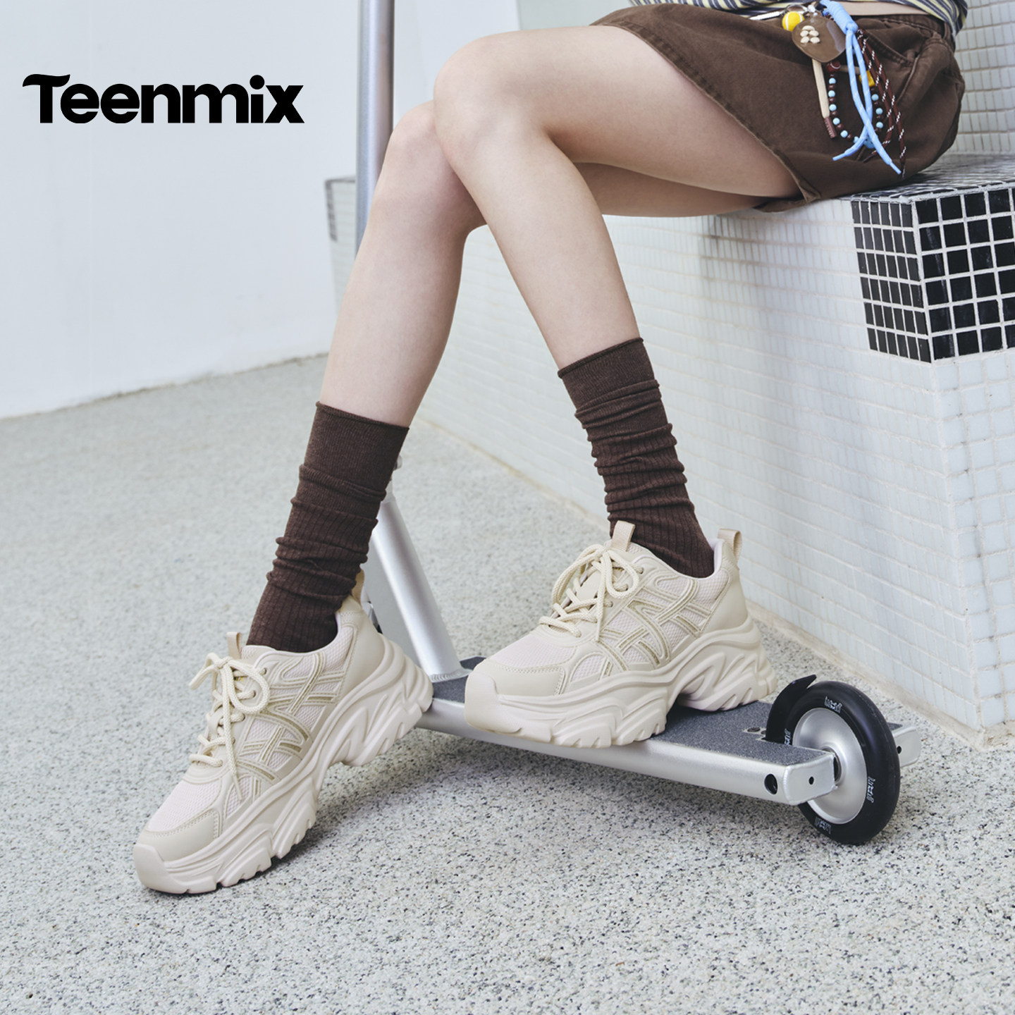 天美意厚底增高老爹鞋复古运动鞋女小白休闲鞋2026春新款BM531AM6,淘宝优惠券,粉丝福利购,淘宝优惠卷