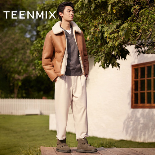 天美意冬新款百搭工装街头潮酷增高男休闲户外靴XD009DD4 - 图1