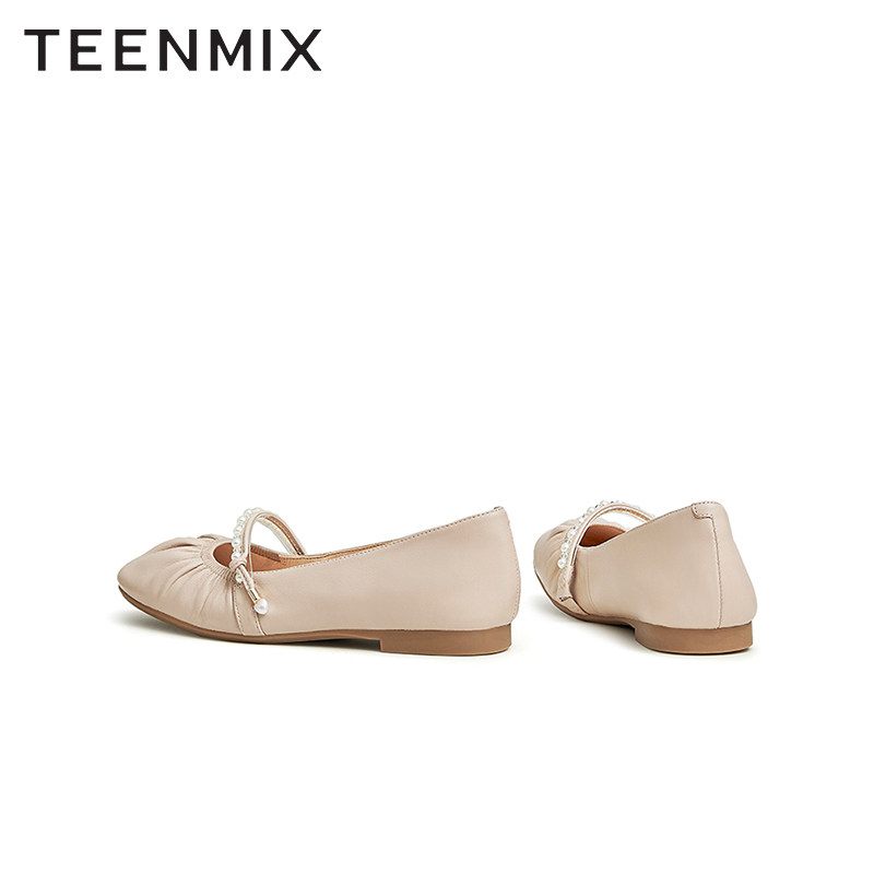 天美意软底甜美玛丽珍浅口女平底鞋 天美意teenmix单鞋