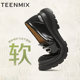 Tianmeiyi black chocolate thick-soled British loafers retro single shoes women's soft-soled small leather shoes spring new style