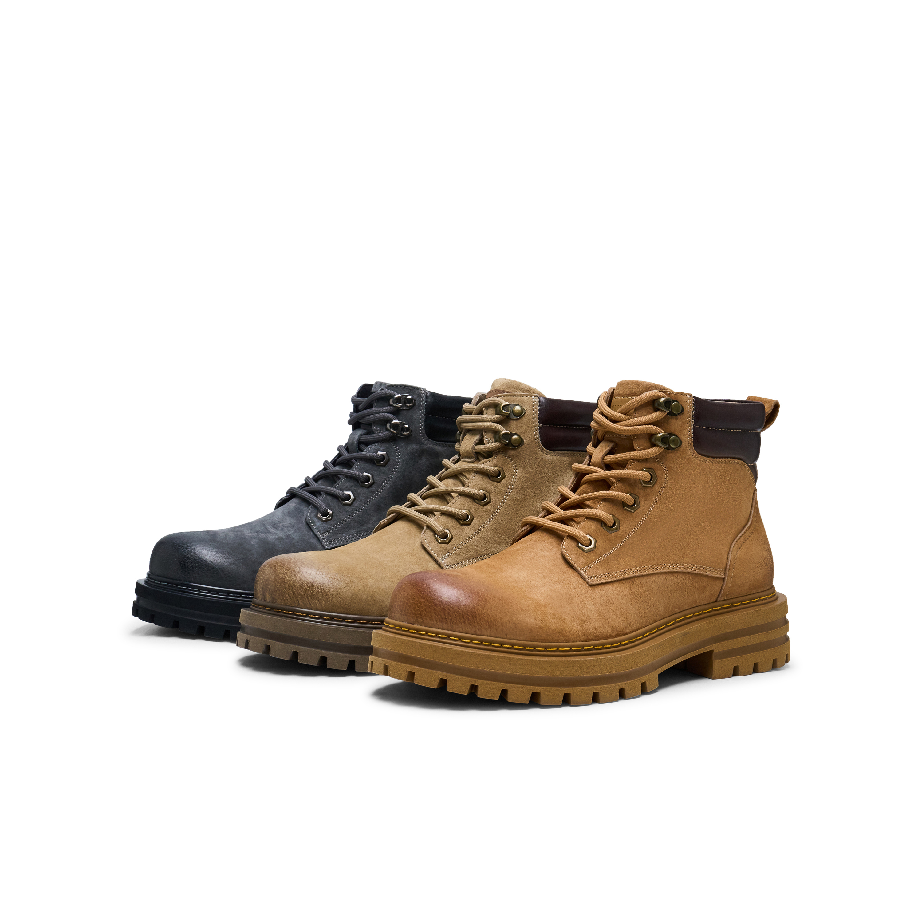 天美意冬新款马丁靴子工装户外短靴百搭男工装靴GZX25DD4 - 图3