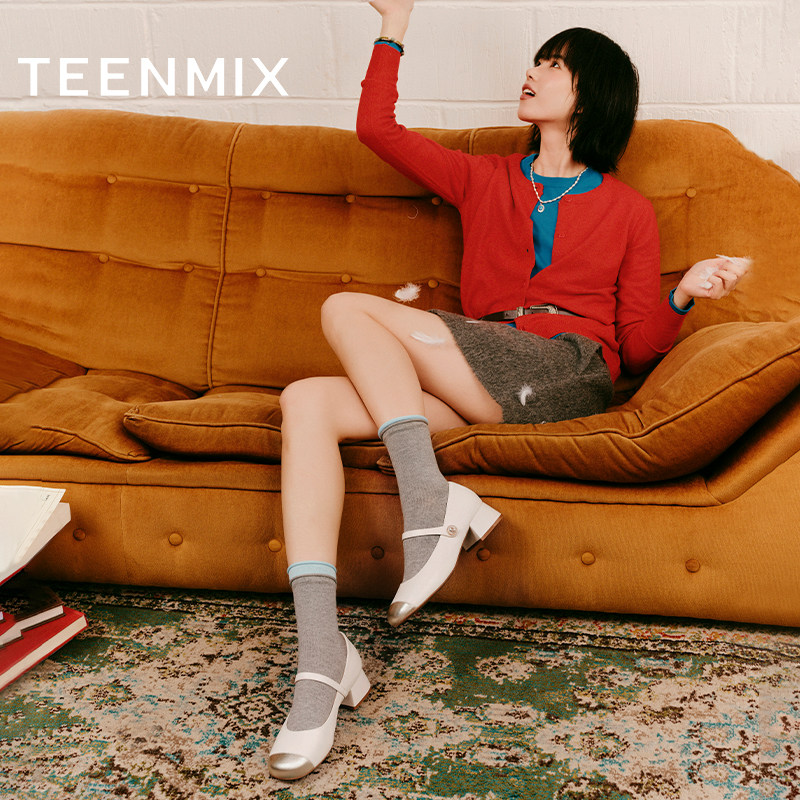 天美意法式复古玛丽珍皮鞋女鞋子高跟浅口单鞋春季新款CRW27AQ5,淘宝优惠券,粉丝福利购,淘宝优惠卷