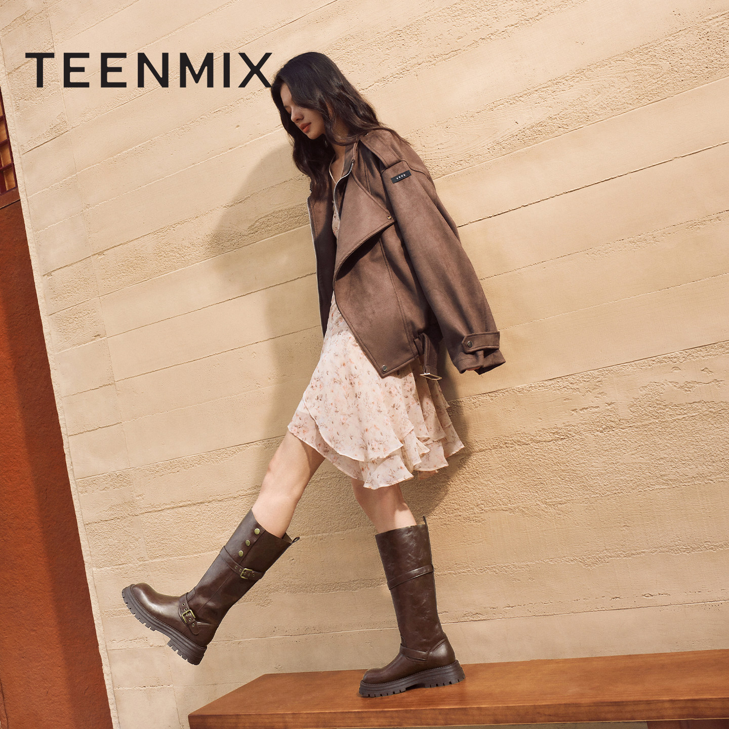 天美意复古厚底骑士靴长靴女鞋子高筒时装靴休闲皮靴2025冬季新款,淘宝优惠券,粉丝福利购,淘宝优惠卷