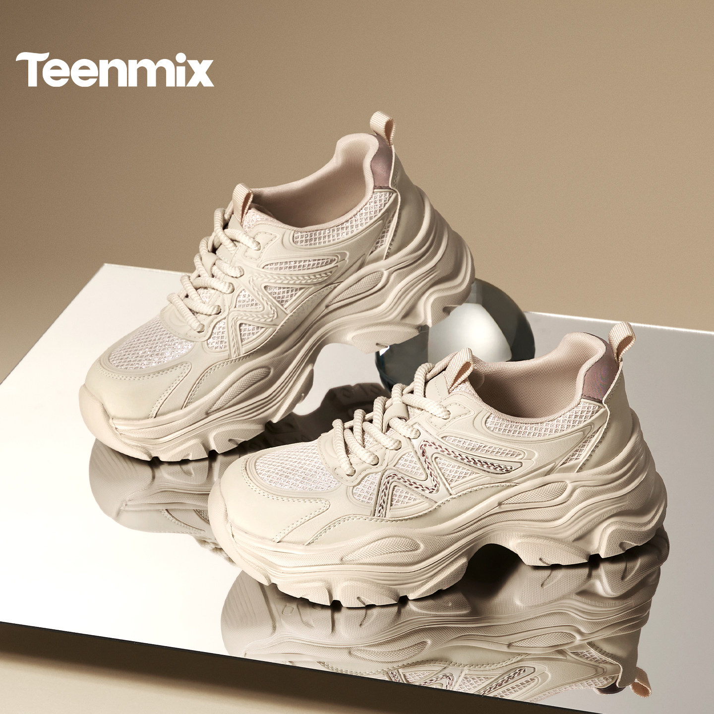 天美意小个子厚底增高老爹鞋运动鞋女小白休闲鞋2026新款BM481AM6,淘宝优惠券,粉丝福利购,淘宝优惠卷