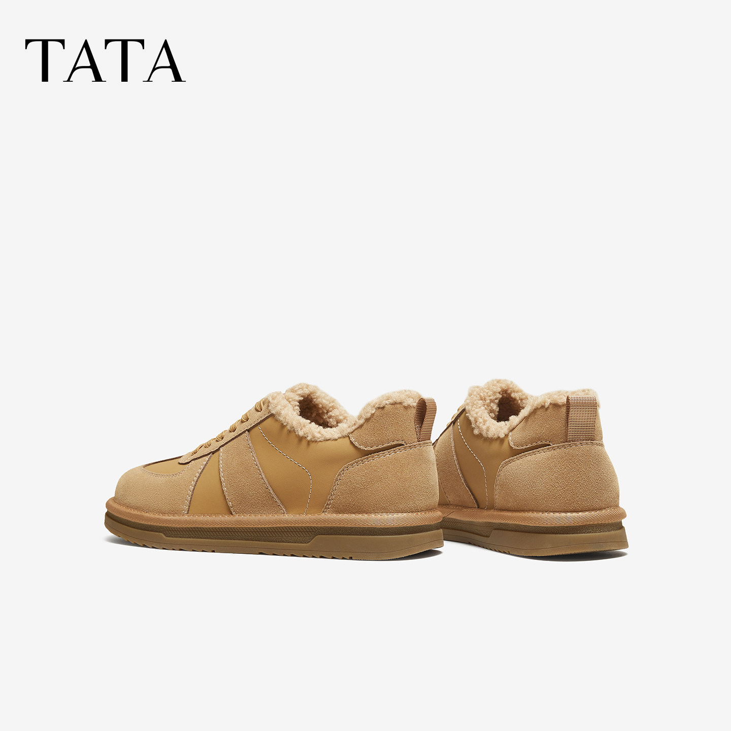 TATA他她棉鞋2025冬季运动鞋百搭休闲系带保暖加厚男鞋QHL01DM5,淘宝优惠券,粉丝福利购,淘宝优惠卷