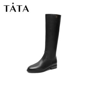 Tata/他她2019冬专柜同款牛皮革骑士靴女长靴2GR80DG9