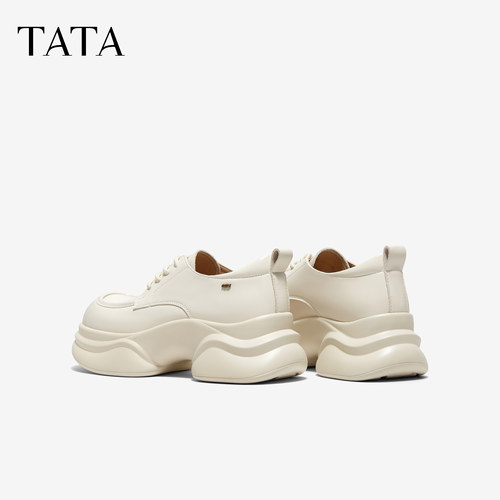 TATA他她厚底小皮鞋女百搭牛津鞋简约休闲系带单鞋2026秋CCJ09CM6 - 图2