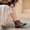 TATA Chelsea boots women's chimney boots washed leather fashion boots versatile short boots for women 2026 winter F9U01DD6