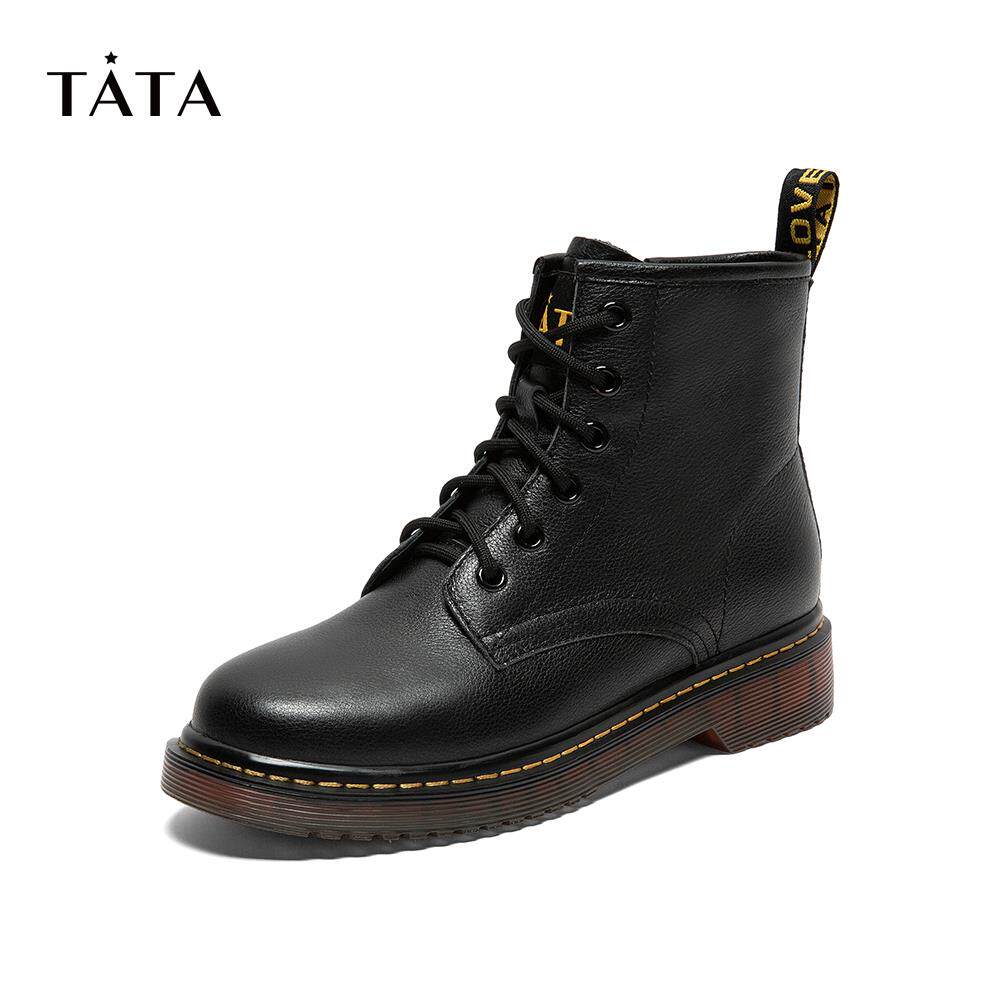 tata厚底靴子女英伦风显脚小马丁靴 他她Tata时装靴