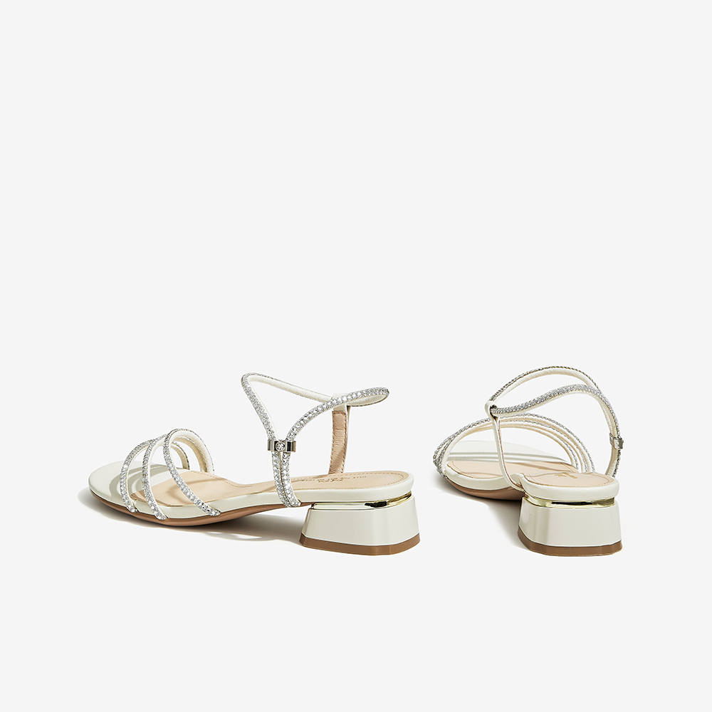 Tata他她百搭简约仙女风凉鞋女方跟时装凉鞋