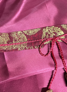 古风汉服直裾马面裙酒红宽腰带