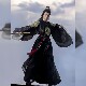 Original Tang style round neck robe with black embroidery