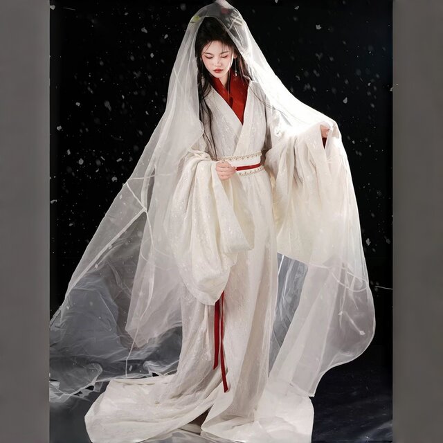 White ancient Hanfu Warring States period original