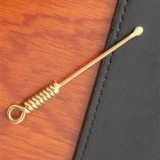 Латунная ухочистка для ушей, медный старомодный брелок для взрослых ручной работы