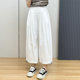 Huiyige Spring and Summer Women's Cotton Elastic Waist High Waist Nine-Point Pants Korean Style Loose Casual Pants Wide Leg Pants Tapered Pants