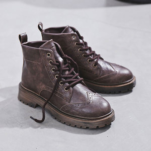 秋冬加绒英伦风chic马丁靴