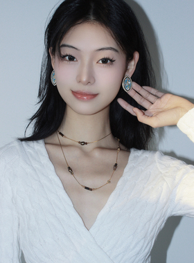美拉德叠戴项链几何拼接高级感女