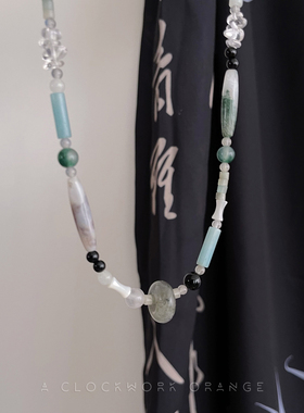 原创设计新中式天然石平安扣项链