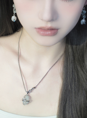 薄荷绿冰川天然磷灰石吊坠锁骨链